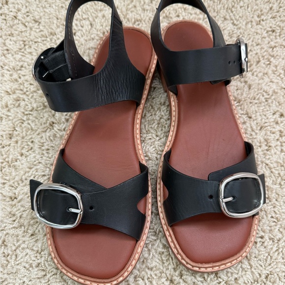 Everlane Black and White twin buckle Sandals size 6 - Picture 4 of 5